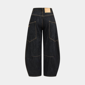 <span class=keywords><strong>Jeans</strong></span> Larghi da <span class=keywords><strong>Uomo</strong></span> Vintage di Alta Qualità, Eco-Friendly, Traspiranti, in Denim Grezzo, Oversize, Lavaggio Scuro, Gamba Larga, 100% Cotone, Inverno Primavera - Product Image 2