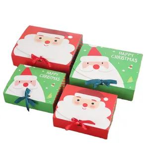 2021 nuovo rosso e verde natale caramelle regali scatola di carta cartone piccoli snack caramelle torta sacchetti di carta scatole