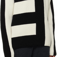 Pull en tricot pour homme, design de créateur, rayures noires et blanches, jacquard, manches longues, tricot d'hiver pour la saison d'automne