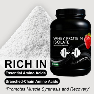 Poudre de protéines pour adultes au goût de fraise avec isolat de protéines de lactosérum et caséine pour la croissance musculaire 1 kg - Product Image 3