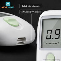 Analyseur de glycémie et de lactate sanguin vétérinaire portable avec technologie électrochimique, mémoire de 800 résultats de test pour le diagnostic des chats et des chiens