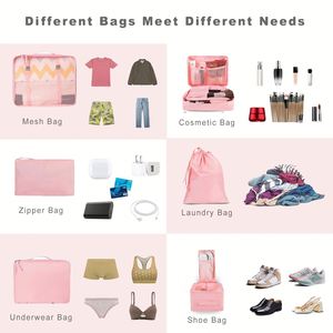 Multifunction 8pcs/set Travel Packing Cube Luggage Organiser Compression <b>Suitcase</b> Essential Bag - Product Image 5
