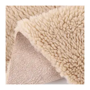 Tissu polaire Sherpa en daim Composite de luxe à gros grains pour vêtement