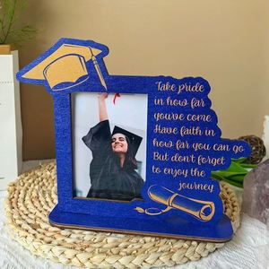 Supplier Inspirational <b>Graduation</b> Wooden <b>Frame</b>, Motivational Quote Photo Stand, Unique Keepsake Award for Study Camp & Students - Product Image 1
