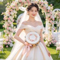 Tambourins de mariage personnalisés en gros, Pandereta en bois personnalisée, Tambours à main, Cadeaux pour invités de mariage, Faveurs de fête