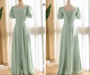 Abiti da Damigella <span class=keywords><strong>Verde</strong></span> Salvia in Chiffon Fluido, Abiti da Cerimonia Mix & Match per <span class=keywords><strong>Damigelle</strong></span> - Product Image 2