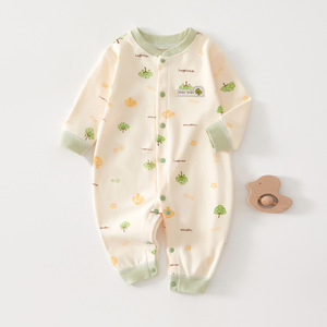Mameluco de Bebé de Algodón Puro Unisex, Ropa de Primavera y Otoño, Manga Larga sin Costuras, Ropa para Gatear - Product Image 1