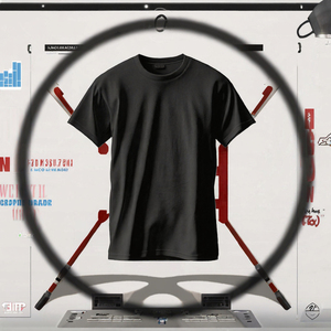 T-shirt pour homme noir 100% coton, col rond, manches courtes, coupe ample, tee-shirt uni, logo personnalisé, streetwear - Product Image 3