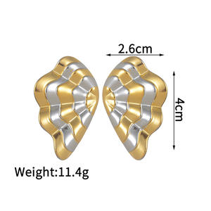 Pendientes de Acero Inoxidable <span class=keywords><strong>con</strong></span> Baño de Oro Real de 18K, Diseño de Ala de Lazo, Ligeros, de Lujo, <span class=keywords><strong>con</strong></span> Estampado de Cebra, Resistentes a la Decoloración, Joyería para <span class=keywords><strong>Mujer</strong></span> - Product Image 6