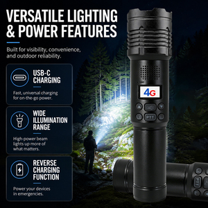 2026 New ETMY ET-CL11 4G POC <b>Flashlight</b> Walkie Talkie 5000KM Range Type C USB <b>Torch</b> LTE Radio Long Distance Tactical Intercom - Product Image 3