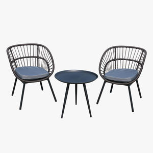 Gezellige Bistroset voor de Tuin, Geweven Touw, 3-delig Tuinmeubilair voor Ochtendkoffie, Op Maat Gemaakt Geweven Stoel met Tafelset - Product Image 4
