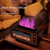 Humidificateur d'air à ultrasons 230 ml avec logo personnalisé, diffuseur d'arômes pour cheminée, lumière d'ambiance et effet flamme pour chambre à coucher
