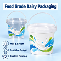 Seau en plastique hermétique de qualité alimentaire, emballage de lait, logo personnalisé, écologique, fourniture sur mesure, marque BOQUN, transparent blanc