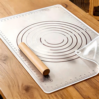 Tapis de cuisson en silicone liquide non toxique sans BPA, extra large, antidérapant, avec mesures claires et bords surélevés