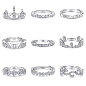 แหวนเงินแท้ S925 ชุบโรเดียม สไตล์ฮิปฮอป สำหรับเจ้าสาว งานหมั้น ประดับเพชรทรงกลมคิวบิกเซอร์โคเนีย ดีไซน์วงแหวนแบบฮาโล พาเว่ งานหรูหรา สำหรับงานแต่งงานและงานปาร์ตี้ - Product Image 2