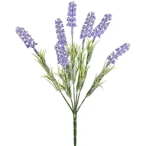 Künstlicher Lavendel Bush Flocked Lavender Künstliches Blumen bündel 7 Köpfe Dekorative Pflanzen für Hausgarten Tisch Büro