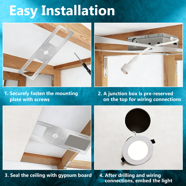 Retrofit Iron Mount Bracket for LED Panel Light Ceiling Grid Compatible Tool-Free Setup