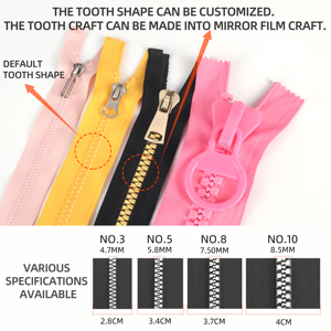 Oco hot-bán sản phẩm #5 nhựa mở-end dây kéo cho quần áo may phụ kiện - Product Image 2