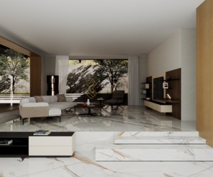 Yushi Italy đá cẩm thạch tự nhiên calacatta Vàng hiện đại Thiết kế sang trọng cho sàn cầu thang khách sạn sử dụng - Product Image 2