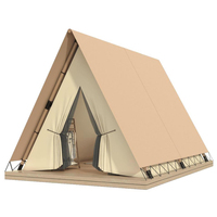 Nouvelle conception de tente de safari triangulaire à double couche pour toutes les saisons, en toile imperméable, pour le camping en plein air et les événements de restauration