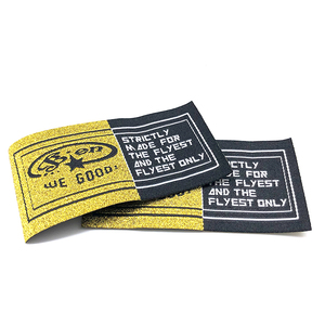 Custom T-shirts Labels <strong>Glitter</strong> Woven Luxury Labels Tagsfor <strong>Clothes</strong> - Product Image 6