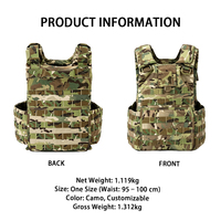 Porte-plaques tactique FCPC V5, gilet de combat, découpe laser MOLLE, libération rapide, modulaire