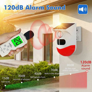 Sirène d'alarme solaire sans fil YAWE CT80D avec détecteur de mouvement PIR, 120 dB, télécommande, étanche, pour <span class=keywords><strong>extérieur</strong></span> - Product Image 3