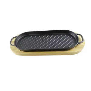 Pre-Seasoned Cast Iron Skillet Frying Pan Induction Cooker Cookware Sizzler Plate