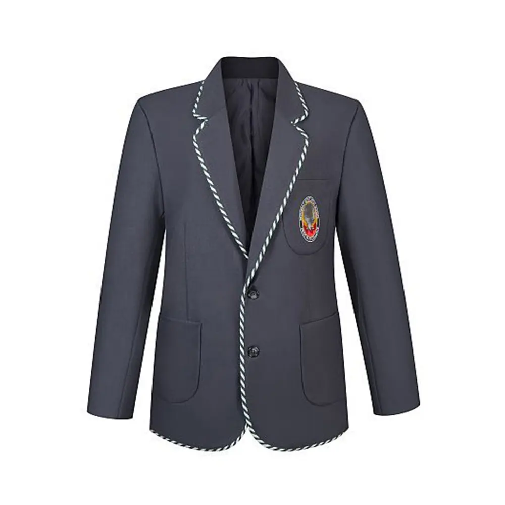 Wholesale Modern School Uniforms Grey School Suit Blazers Student Jacket Navy Blue Kid School Jackets