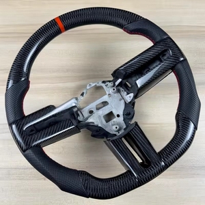 Volante Deportivo de Cuero Perforado de Alta Calidad en Fibra de Carbono Real para Ford <span class=keywords><strong>Mustang</strong></span> GT 2005 2006 <span class=keywords><strong>2007</strong></span> 2008 2009 - Product Image 3