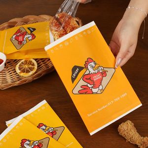 Sac en papier kraft pour aliments, emballage écologique pour frites, sandwichs, hamburgers, poulet rôti, avec logo personnalisé, résistant à la graisse - Product Image 5