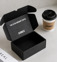 Caja de Cartón Corrugado Negra para Envíos, Impresa Personalizada con Logotipo