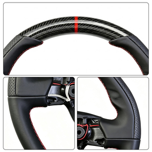 Volante in Pelle e Fibra di Carbonio Personalizzato di Lusso per Upgrade Interni Auto da Corsa, per Ferrari 458 488 California T/F12/Sergio - Product Image 4