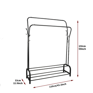Bastidores de almacenamiento de poste redondo Estante Perchero de <span class=keywords><strong>pie</strong></span> percheros con estante inferior - Product Image 6