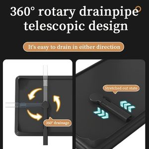 <span class=keywords><strong>Égouttoir</strong></span> à vaisselle 2 niveaux en acier carbone, grand <span class=keywords><strong>égouttoir</strong></span> à vaisselle avec porte-ustensiles, support de rangement multifonction détachable pour cuisine - Product Image 5