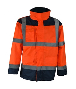 Parka de dos tonos 5 en 1 de <span class=keywords><strong>alta</strong></span> <span class=keywords><strong>visibilidad</strong></span> para hombre, logotipo personalizable, características impermeables - Product Image 1