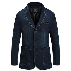 Cappotto in denim da uomo 2026 con maniche lunghe, bottoni, risvolto e colletto a revers, casual, slim fit, con tasche, nuove tendenze, tinta unita per la primavera - Product Image 3