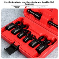 Jeu de clés à patte d'ourson à tête flexible 8 pièces, métriques 12-19 mm, avec rallonge, entraînement 3/8 et 1/2, en acier à haute teneur en carbone, manuel, OEM, avec mallette rigide