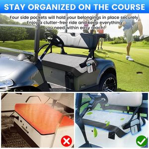 Fundas Personalizadas para Asientos de Carrito de Golf para 2 Personas, Compatibles con EZGO, Yamaha y Club Car, con Reposabrazos, Funda Universal para Asiento de Carrito de Golf - Product Image 5