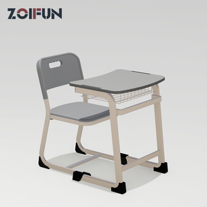 Muebles Escolares Modernos, Silla Individual de Plástico, Escritorio de Madera para Estudiantes con Porta Lápices - Product Image 1