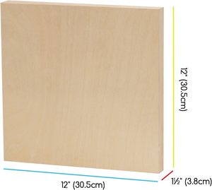 MEEDEN Paneles de Lona de Madera, 12x12 Pulgadas, Paquete de 2, Galería 1-1/2 '', Cuna Profunda, Paneles de Madera de Abedul para Verter Arte - Product Image 2
