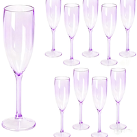 Flûtes à champagne en plastique blanc transparent de 5,2 oz, verres à champagne transparents en vrac pour les fêtes, couleur personnalisée