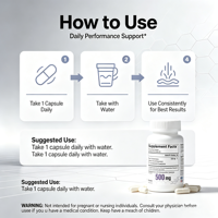 Complément alimentaire pour le développement musculaire et la beauté, Turkesterone 500 mg, capsules molles