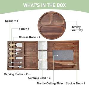 Assiette de service en <span class=keywords><strong>bois</strong></span> extra large planche <span class=keywords><strong>magnétique</strong></span> à charcuterie en acacia planche à fromage en <span class=keywords><strong>bois</strong></span> avec <span class=keywords><strong>ardoise</strong></span> de coupe - Product Image 2