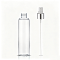 Flacon pulvérisateur cosmétique transparent en PET de 150 ml, vide, avec pulvérisateur argenté, logo personnalisé pour les soins de la peau, tonique