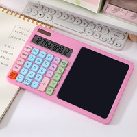 Calculatrice scientifique Bonvada à piles, ABS multicolore, zone d'écriture à 12 chiffres, avec piles cylindriques