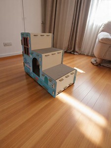 مذهل وعالي الجودة حديث معاد تدويره من الورق المموج ، بيت خربشة القط بثلاثة طوابق ، لبيت متعدد القطط - Product Image 2