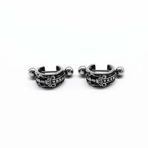 yunnique <b>Stud</b> <b>Earrings</b> Open Design Stainless Steel Geometric Pattern Everyday Wear - Product Image 5