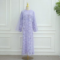 Robe longue de haute qualité et élégante à vendre à Dubaï, Moyen-Orient, pour femmes, cardigan à fleurs 3D perlé, abaya