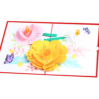 Bouquet coloré Offre Spéciale voeux 3d Pop Up carte pour cadeau d'anniversaire mère Wards avec enveloppe
